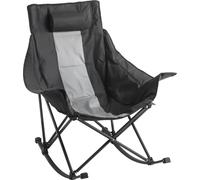 SucceBuy chaise à bascule avec fonction pliante, chaise de jardin avec option couchage et porte-boisson, supporte jusqu'à 102 kg, chaise de camping rembourrée pour terrasse, jardin, véranda et arrière