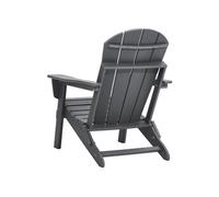 SucceBuy Chaise de jardin Adirondack Lot de 2 Pliable en plastique HDPE Gris
