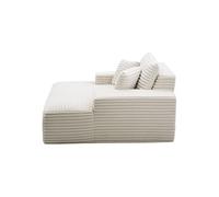 SucceBuy Chaise longue - Fausse fourrure - Beige - 138x150x70cm - Avec coussins et accoudoirs