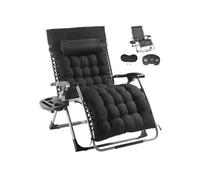 SucceBuy Chaise Longue Zéro Gravité 82,5cm Anti-Gravité Réglable Capacité 226,8kg Noir