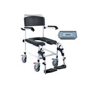 SucceBuy Chaise Percée Avec 4 Roues Verrouillables Hauteur Réglable Capacité 158,8kg
