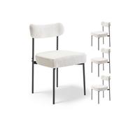SucceBuy Chaises Salle à Manger Bouclettes 54,5×50×79,5cm Capacité 136kg Durable