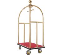 SucceBuy Chariot à bagages d'hôtel 500 kg de capacité, 1080x640x1860 mm, doré