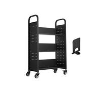 SucceBuy Chariot à Livres Capacité 150kg Mouvement Silencieux Avec Roulettes Double Frein
