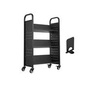 SucceBuy Chariot à Livres Capacité 150kg Simple Face en V Mouvement Silencieux Noir