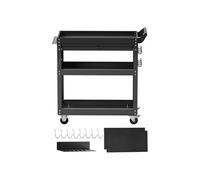 SucceBuy Chariot à Outils 4 Niveaux Avec Tiroir Panneau Perforé Capacité 160kg Noir