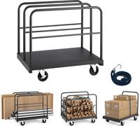 SucceBuy Chariot à panneaux, capacité de charge 816 kg, chariot de transport 2 en 1 avec roulettes pivotantes à 360°, chariot à panneaux avec 4 poignées latérales, aide au transport pour atelier, entr