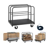 SucceBuy Chariot à panneaux de plâtre 2-en-1 en acier, capacité 1800 lbs, avec 4 garde-corps latéraux, pour usine et entrepôt 2500lbs