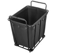 SucceBuy Chariot de buanderie et utilitaire roulant avec roues, capacité 60/90/100/260 lbs, panier pour le linge, les courses et les bagages, noir Folding Cart typeB