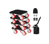 SucceBuy Chariot de Déménagement Capacité 544kg 5 Roues Pivotantes 360° 4 Pièces