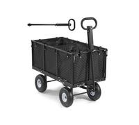SucceBuy Chariot de jardin en acier - 544,3 kg - Côtés amovibles - Poignée réglable - Pneus pneumatiques - Noir