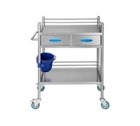 SucceBuy Chariot De Laboratoire Capacité 100kg Avec Roues Verrouillables Et Un Seau