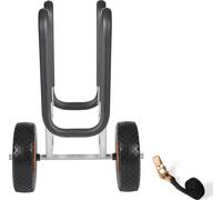 SucceBuy Chariot de transport pour planches de stand up paddle, capacité de charge de 68 kg, chariot avec pneus pleins de 25,4 cm, rembourrages en mousse et sangle de serrage, aide pratique au transpo