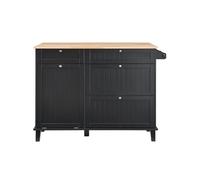 SucceBuy Chariot d'îlot de Cuisine 120x74x93cm Avec Poubelle et Armoire de Rangement