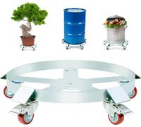 SucceBuy Chariot pour fûts 55 gallons pour charges lourdes, chariot pour fûts avec une capacité de charge de 1250 lbs, chariot pour fûts antibasculement avec cadre en acier, 5 roues pivotantes pour la