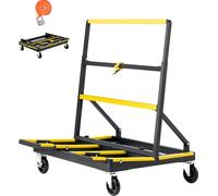 SucceBuy Chariot pour panneaux avec capacité de charge de 816 kg, aide au transport avec 4 roues pivotantes & plateau extensible, chariot pliable avec sangle d'arrimage pour le transport de contreplaq