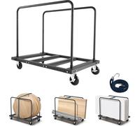 SucceBuy Chariot pour panneaux, capacité de charge de 816 kg, chariot de transport avec roues pivotantes de 12,5 mm, chariot pour panneaux, chariot pour arceaux tubulaires avec sangle d'arrimage & 2 m
