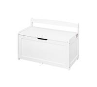 SucceBuy Coffre à Jouets 83x45,5x60,9cm en Bois Pour Salle de Jeux Salon Entrée Blanc