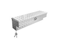SucceBuy Caisse à outils pour surface de chargement, caisse de rangement en aluminium avec motif profilé, organisateur de rangement verrouillable pour pick-up, camping-car, remorque, 1219x340x330 mm