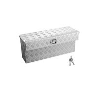 SucceBuy Caisse à outils pour plateau de chargement, caisse de rangement en aluminium avec motif profilé antidérapant, caisse de rangement verrouillable avec onvient pour camion, pick-up, campin