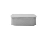 SucceBuy Coffre de Rangement Ovale en Polaire Teddy Capacité 299,37kg Gris Pour Salon