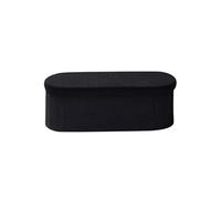 SucceBuy Coffre de Rangement Ovale Pliable en Polaire Teddy Capacité 299,37kg Pour Salon