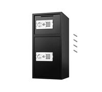 SucceBuy Grand coffre-fort de sécurité à double porte, 2,6 pieds cubes, acier, avec serrure numérique pour argent, armes, bijoux, noir