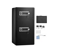 Coffre-fort SucceBuy à double porte, 5,5 pieds cubes, noir, avec serrure t sécurité par mot de passe, lumière LED, tableau des clés, sac ignifugé, séparateurs réglables, armoire pour objets de