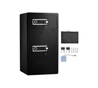SucceBuy Coffre-fort à double porte, 7,2 pieds cubes, avec serrure t mot de passe, sacoche ignifugée, accessoires, cloison réglable, pour objets de valeur, noir