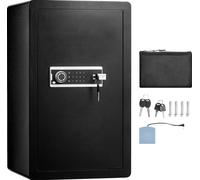 SucceBuy Coffre-fort à porte unique, 4,0 pieds cubes, serrure t mot de passe, coffre-fort avec serrure et sac ignifugé, tableau des clés, lumière LED, 2 étagères et 1 armoire pour argent, bijou