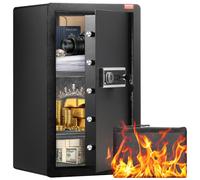 SucceBuy coffre-fort à porte unique de 4,0 pieds cubes avec mot de passe de verrouillage t coffre-fort à empreintes digitales avec sac ignifuge porte-clés et lumière LED A 2-way Access 3.5