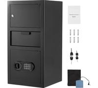 SucceBuy Coffre-fort de dépôt d'une capacité de 3,6 pieds cubes, avec fente d'introduction centrale, clavier et 3 niveaux. Idéal pour le stockage sécurisé d'argent liquide, de reçus et de documents.