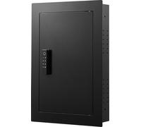 SucceBuy Coffre-fort mural avec mot de passe outon rotatif et serrure à empreinte digitale, en acier robuste laminé à froid Q235 avec étagères réglables, idéal pour garder en sécurité argent, b