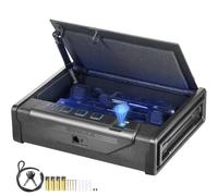 SucceBuy coffre-fort pour pistolet Q235 coffre-fort pour pistolet en acier 3 voies accès rapide étui pour arme à feu boîte à pistolet technologie biométrique avancée coffre-fort pour pistolet de 2 Pis