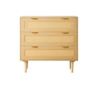 SucceBuy Commode en Rotin à 3 Tiroirs 80x35x77cm Profondeur du Tiroir 18,8cm/7,4po