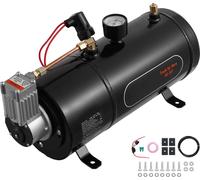 SucceBuy Compresseur d'air 12 V avec réservoir, 0,8 gallon/3 l, 120 psi, système d'air de bord pour klaxon de train, gonflage de pneus et de matelas pneumatiques