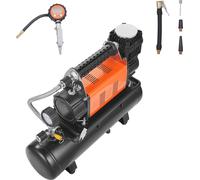 SucceBuy Compresseur d'air 12 V haute performance avec kit de réservoir de 6 l, gonfleur de pneus portable 6,35 CFM, compresseur d'air offroad 150 PSI avec manomètre numérique, gonfleur de pneus pour 