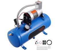 SucceBuy Compresseur d'air 12V avec réservoir 3/6L Compresseur d'air à klaxon de train Système de compresseur d'air 120psi pour klaxon de train/pneu gonflant 0.8 Gallon