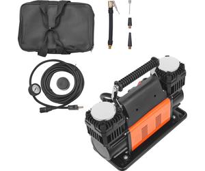 SucceBuy Compresseur d'air haute performance 10,6 CFM, gonflage rapide en 30 s | Gonfleur de pneu portable à deux cylindres, pompe à air tout-terrain 12 V 150 PSI avec adaptateurs pour camions, voitur
