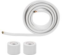 SucceBuy Conduite de frigorigène 15,24 m, tube cuivre 6,4 & 12,7 mm de diamètre extérieur, bobine isolée PE avec écrous à sertir et bandes de cerclage, convient pour les climatiseurs mini split, les s