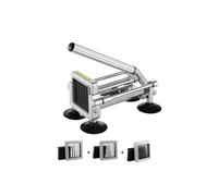 SucceBuy Coupe-frites manuel LD03 - Acier inoxydable - Argent - Lames 1/2, 3/8 et 1/4 pouces
