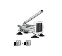 SucceBuy Coupe-frites manuel LD03 - Acier inoxydable - Argent - Lames 1/2 et 3/8 pouces