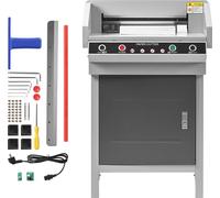 SucceBuy Coupe-papier électrique avec largeur de coupe de 45 cm, épaisseur de coupe de 4 cm, guillotine puissante avec fonction infrarouge et lame de rechange, 500 W