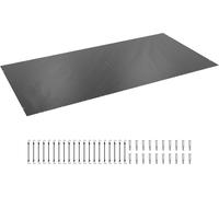 SucceBuy Couverture de sécurité pour piscine 12x25ft, couverture rectangulaire en filet Inground avec trous de drainage, couverture de sécurité pour piscine d'hiver en PVC, gris foncé
