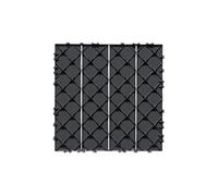 SucceBuy Dalles de Terrasse Emboîtables Plastique Lot de 36 Surface 33444cm² Gris Foncé