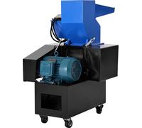 SucceBuy Déchiqueteur de plastique, 2,2 kW, granulateur pour bouteilles, capacité 100-150 kg/h, avec roues, lame SDK-11 & maille de 6 mm pour PVC, ABS, PTFE (380V, 50 Hz, triphasé)