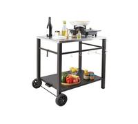 SucceBuy Desserte Plancha Chariot 2 Niveaux Avec Grand Plan de Travail en Acier Inoxydable