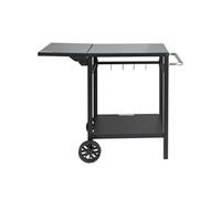 SucceBuy Desserte Plancha Chariot à 2 Niveaux Avec Plan de Travail Pliable 87,5x55x75,5cm