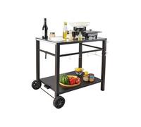 SucceBuy Desserte Plancha Chariot à 2 Niveaux Pour Four à Pizza Préparation de Cuisine BBQ
