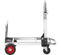 SucceBuy Diable 2 en 1 en aluminium, capacité de charge 181 kg, chariot transformable et pliable avec roues en caoutchouc